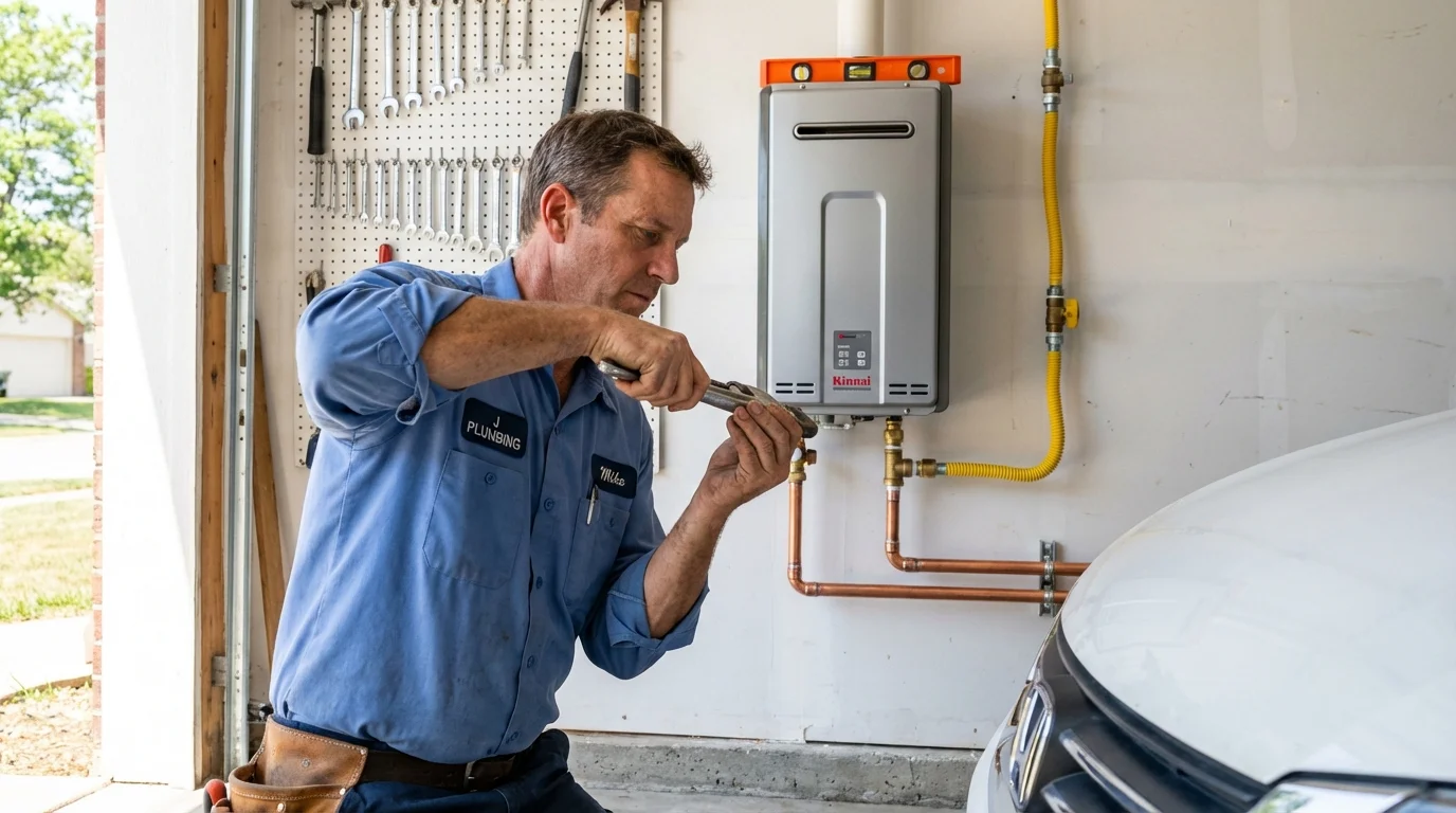 Tankless water heater installation by a Johns Plumbing LLC plumber in Deltona